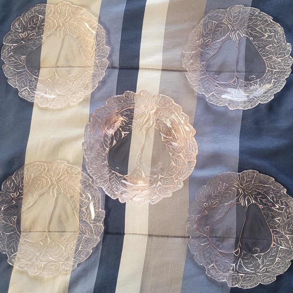 Antique Indiana Glass Pink Depression Glass Platter Bowl and Plates - Picture 3 of 3